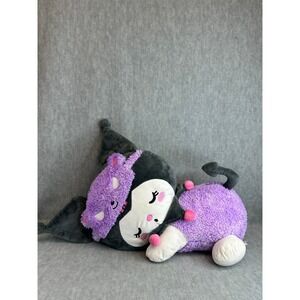 Sanrio Hello Kitty Kuromi 18" Plush Toy Large Purple Sleeping Pajama Mask